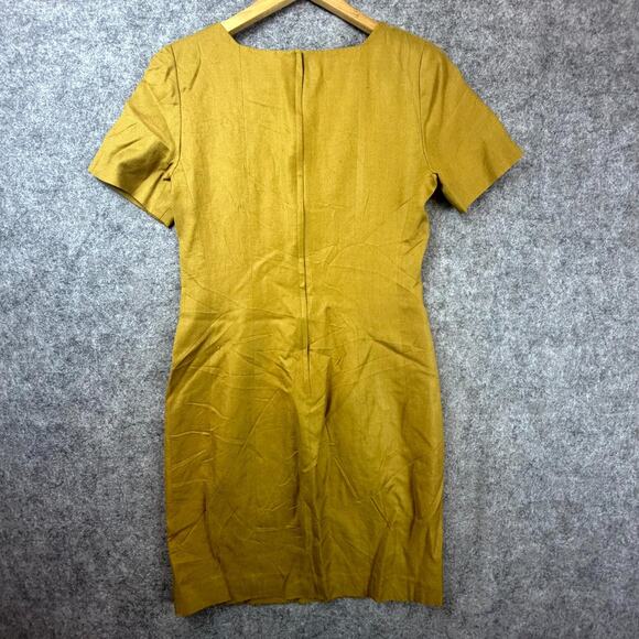 Vintage Collection Point of View Dress Womens 8 Mustard Mod Chic Scandi Minimal - Picture 2 of 5